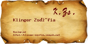 Klinger Zsófia névjegykártya